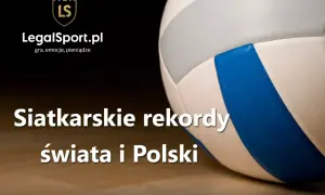 Siatkarskie rekordy świata i Polski. Piłka do siatkówki na drewnianej podłodze.