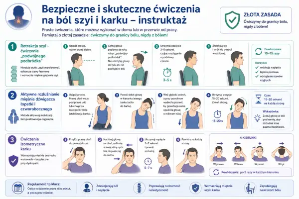 Jak rozluźnić mięśnie karku: ćwiczenia na ból szyi i karku. Proste ruchy, które pomogą Ci poczuć ulgę.